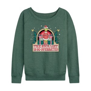Women's - Dr. Seuss -  Lightweight French Terry Wide Neck Long Sleeve Shirt - 1 of 4