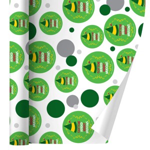 Elf Cotton Headed Ninny Muggins Gift Wrap 30" x 72" - 1 of 4