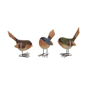 Transpac Large Resin Bright Texture Bird Set of 3 Spring Home Decorations - 1 of 1