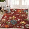 Floral Rug Vintage Distressed Rug Colorful Indoor Floor Mat Washable Accent Rug - 2 of 4