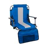 Stansport Folding Stadium Seat With Arms Blue/Tan
