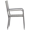 vidaXL Garden Dining Chair Set of 4 Grey PE rattan, steel - Gray 4 - 4 of 4