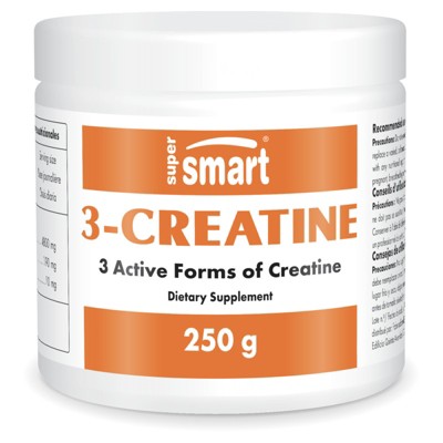 SuperSmart 3-Creatine Powder - Creatine Complex with Creatine Monohydrate, Phosphate, Pyruvate - Sport & Recovery | Non-GMO & Gluten Free - 250 g