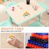 homfan Modern Kids Table,1 Table and 4 Chairs Set with Non-Slip Legs&Organizer Graffiti Desktop,Preschool Activity Kids Desk for Ages 2-10 - 4 of 4