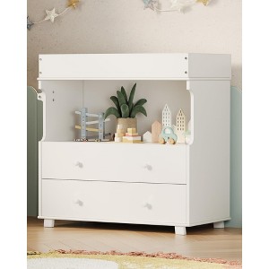 Baby Changing Table Dresser with 5 Drawers, Modern Nursery Dresser with an Open Storage Space, Diaper Changing Station for Bedroom, Baby Room - 1 of 4