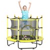 VYNXARIA 4.6FT Kids Trampoline with Safety Enclosure & Ball Pit, Yellow - 2 of 4