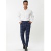 Lars Amadeus Men's Plaid Patterned Slim Fit Flat Front Business Dress Pants - 3 of 4
