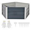Outsunny 39'' x 16'' Hexagon Metal Raised Garden Bed, Elevated Large Corrugated Galvanized Steel Planter Box w/ Install Gloves for Backyard - 4 of 4