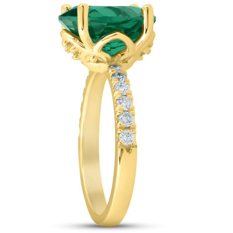 Pompeii3 Emerald & Diamond 3/8 ct Ring 14k Yellow Gold, 2 of 6