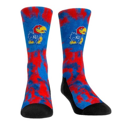 NCAA Kansas Jayhawks Paint Crew Socks - L/XL