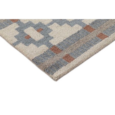 Gray and Brown Hand-Tufted Wool Rectangle Rug