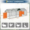 10 x 3.3 x 3.3 ft Metal Chicken Coop, Walk-In Run with Waterproof UV Cover, 3 Doors, Outdoor Poultry Cage for Hens, Ducks, Rabbits, Geese - 2 of 4