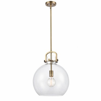 Newton Sphere - 1 Light Stem Hung Pendant In Industrial Style-19.63 Inches Tall and 14 Inches Wide