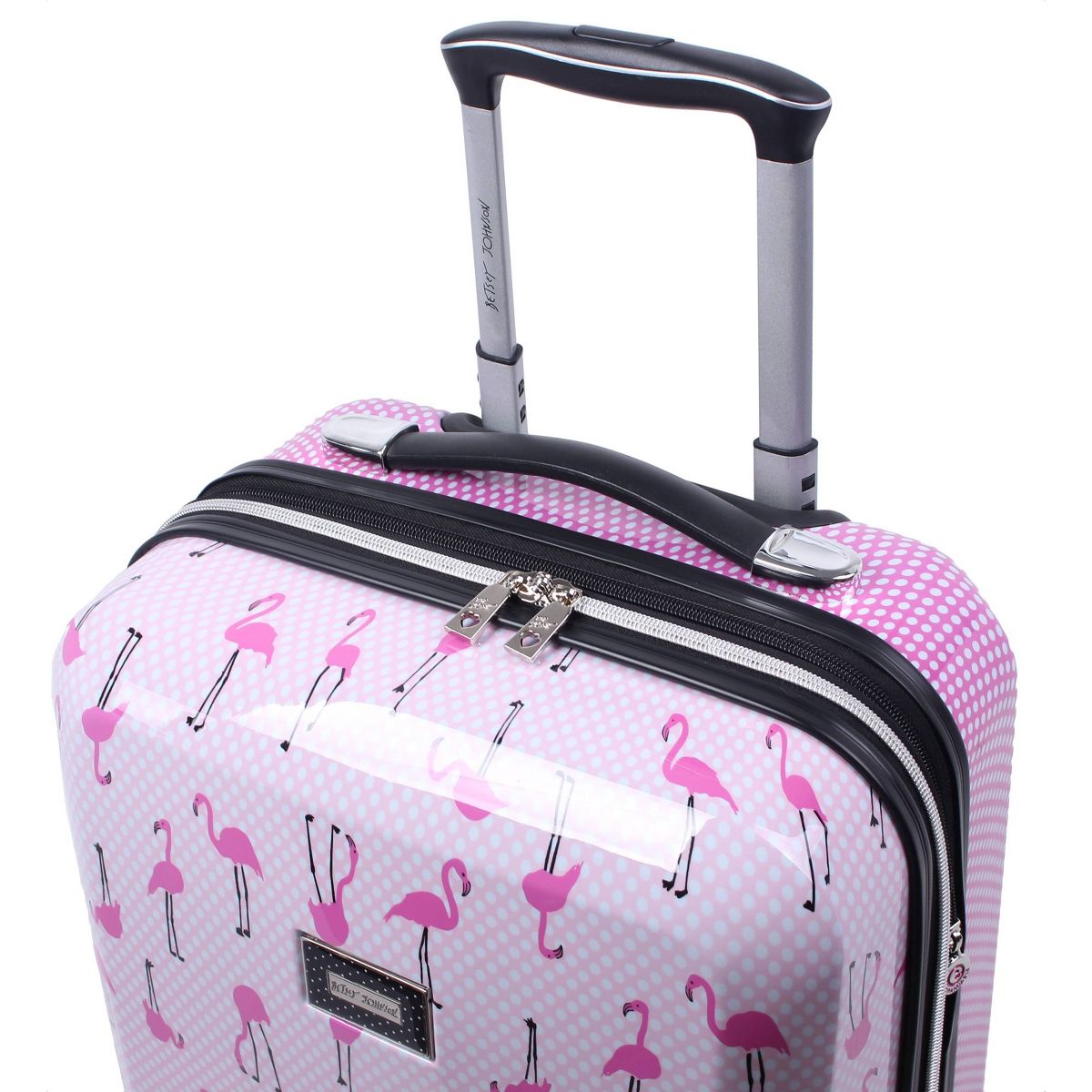 Betsey Johnson Expandable Hardside Medium Checked Spinner Suitcase - thumbnail 9