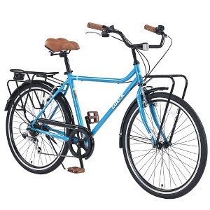 RISOKEYS 26 Inch Vintage Commuting Adult Cruiser Bicycle, 7 Speed Commuter Steel Frame Bike for Commuting to Work Shopping Hanging Out - 1 of 4