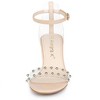 Allegra K Women's Rivet Decor Clear Block Heel Buckle Closure Ankle Strap Sandals - 3 of 4
