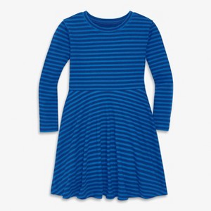 Primary Kids Long Sleeve Twirly Dress in Mini Stripe - 1 of 1