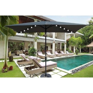CAVINAS 10 x 6.5FT Patio Umbrella with LED Light and Crank,8 Ribs Market Patio Umbrella with Push Button for Backyard,Poolside,Deck - 1 of 4