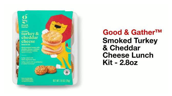 Smoked Turkey &#38; Cheddar Cheese Lunch Kit - 2.8oz - Good &#38; Gather&#8482;, 2 of 7, play video