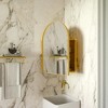 FONTOI Metal Medicine Cabinet Bathroom Organizer Storage Cabinet with Arched Mirror Adjustable Glass Shelves, Wall Cabinet, Gold, 18.1"* 7"*23.6" - 2 of 4