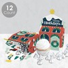 Big Dot of Happiness Christmas Village - Treat Box Party Favors - Holiday Winter Houses Goodie Gable Boxes - Set of 12 - 3 of 4