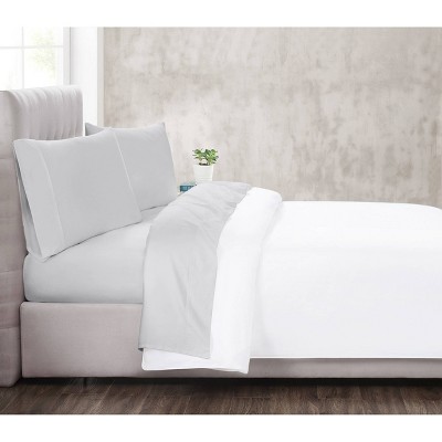 Twin Gray Cotton Sateen 2-Piece Sheet Set