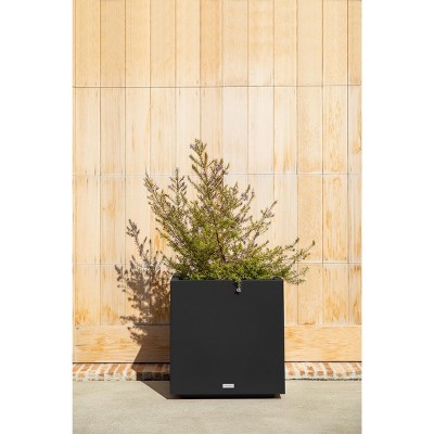 Veradek Black 22" Modern Square Plastic Planter