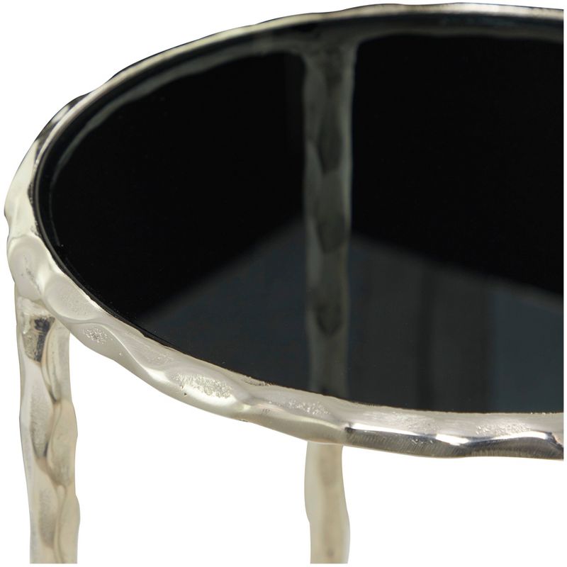 Modern Metal and Smoke Glass Accent Table - Olivia & May, 3 of 6