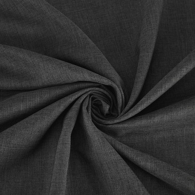 Coal Gray Heathered Texture Semi-Sheer Tab Top Curtain Panel