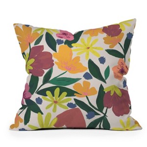 Deny Designs 16"x16" Oris Eddu Floral Magic Square Throw Pillow: Indoor Abstract Design, Removable Cover - 1 of 4