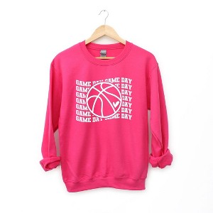 Simply Sage Market Women's Graphic Sweatshirt Basketball Game Day Stacked - 1 of 3