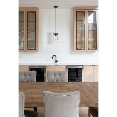 Fontaine Matte Black and Glass Indoor/Outdoor Pendant Light