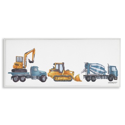 Stupell Industries Construction Vehicles Driving Illustration, 30" x 13"