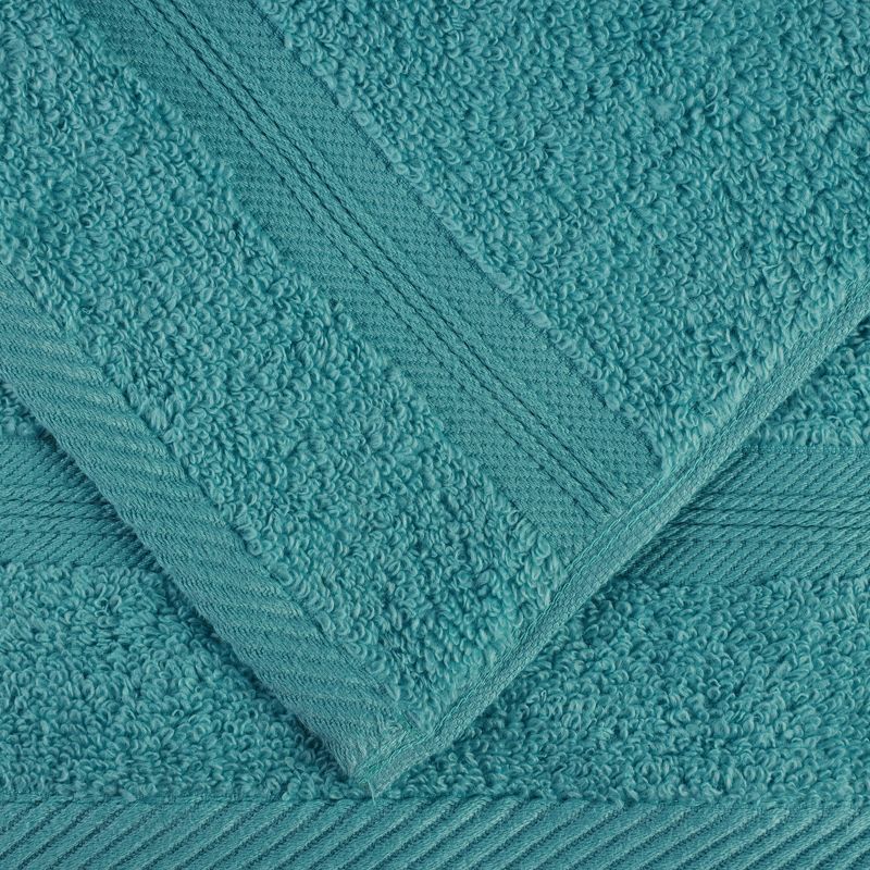 Smart Dry Zero Twist 100% Cotton Medium Weight Solid Border 6 Piece Hand Towel Set by Blue Nile Mills, 3 of 6