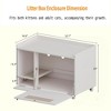 Chic Crate-White End Table for Cat Litter Box Enclosure - Hidden Wood Furniture with Top Fence, Multi-Use Storage Bench - 3 of 4