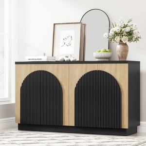 Brafab Fluted Sideboard Buffet Cabine, Arched Reeded Design Doors, Adjustable Shelves - 1 of 4