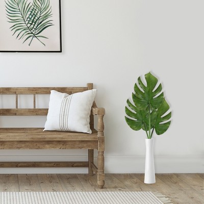 Green and Burgundy Split-Leaf Artificial Philodendron Spray, 23"