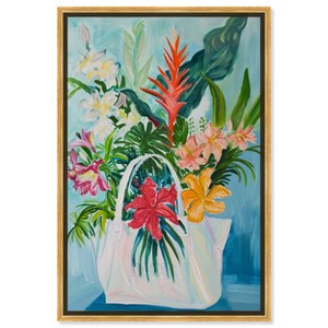 Art Remedy Tropical Flower Bag Vase Paintings Framed - 1 of 4