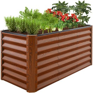 Best Choice Products 4x2x2ft Outdoor Metal Raised Garden Bed, Planter Box for Vegetables, Flowers - 1 of 4