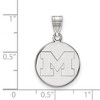 Black Bow Jewelry 14k White Gold Michigan Wolverines NCAA Medium Pendant - 2 of 3