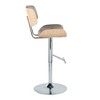 Contemporary Adjustable Swivel Barstool with Metal Base, Wood and Upholstered Seat - Set of 2 - 3 of 4