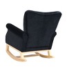 CAVINAS Modern Rocking Chair, Velvet Fabric Accent Chair with High Back and Wood Legs, Reading Chair for Living Room, Bedroom, Baby Room - 4 of 4