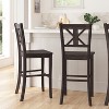 Merrick Lane Set of Two Solid Wood Modern Farmhouse Dining Stool - 4 of 4