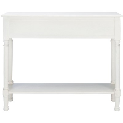 Tate Modern Farmhouse 40" White Wood & Metal Console Table with Storage