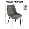 VYNXARIA Dark Gray Set of 4 Leathaire Dining Chairs,Mid Century Modern Leathaire Chairs Kitchen Living Room Armless Side Chair with Metal Legs Set Of - 3 of 4