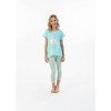 Sleep On It Girls Tropi-Cool 2-Piece Capri Legging Pajama Sleep Set - Turq, M(10/12) - 3 of 4