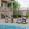 Outdoor Rocking Chair, All-Weather Patio Rocking Chairs for Porch, Outdoor Patio Rockers with High Back & Wide Seat - 2 of 4