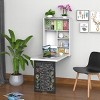 INFURNIC Desks Wall Mounted Fold Out Convertible Desk with Adjustable Shelves for Space Saving Easy to Assemble, White, 23.5"*34.8"*57.8" - 2 of 4