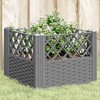 vidaXL Light Gray Garden Planter with Pegs - 17.1" Square Modular Polypropylene Outdoor/Indoor Bed for Plants, Herbs & Vegetables with Rattan Look - 2 of 4