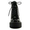 Soda FLING Women Lace Up Platform Combat Boots with Side Zipper - 3 of 4